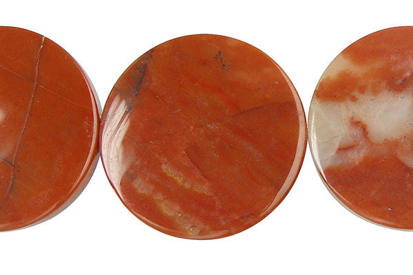 Oregon Picture Jasper Beads - Coin - 30x30mm - 16-inch - unbranded beads for jewelry making