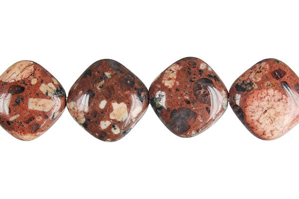 Mica Quartz Beads - Diamond Square - 12x12mm - 16-inch - unbranded beads for jewelry making