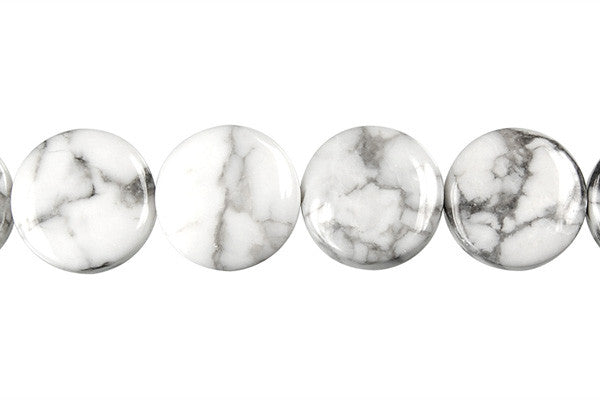 Howlite Beads - Coin - 12x12mm - 16-inch - unbranded beads for jewelry making