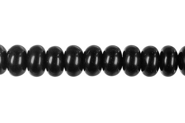 Black Jasper Beads - Rondelle - 6x10mm - 16-inch - unbranded beads for jewelry making
