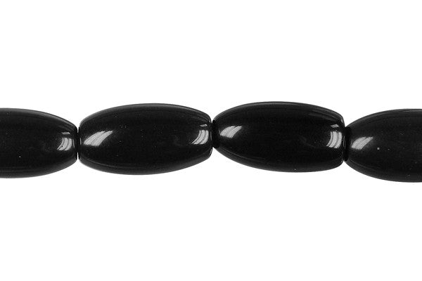 Black Jasper Beads - Rice - 10x20mm - 16-inch - unbranded beads for jewelry making