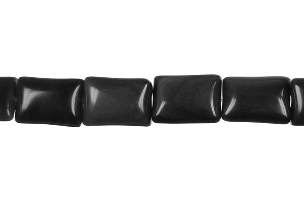 Black Jasper Beads - Flat Rectangle - 10x14mm - 16-inch - unbranded beads for jewelry making