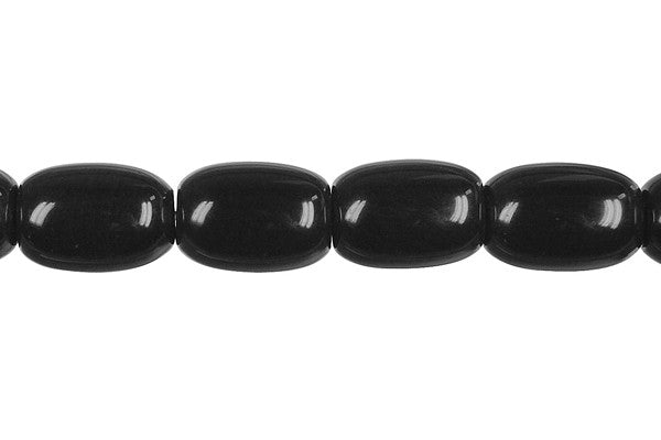 Black Jasper Beads - Drum - 10x14mm - 16-inch - unbranded beads for jewelry making