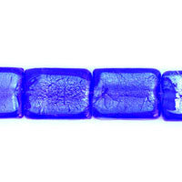 Lampwork Foil Glass Specialty Shape Beads - Flat Rectangle - Cobalt - 15x20mm 16-inch - unbranded beads for jewelry making