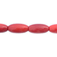 Coral Quartz Glass Beads - Rice - 10x20mm - 16-inch - unbranded beads for jewelry making