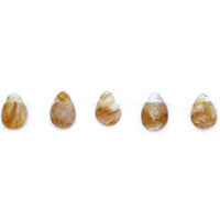 Coffee Quartz Glass Beads - Faceted Flat Briolette - 10x14mm - 16-inch - unbranded beads for jewelry making