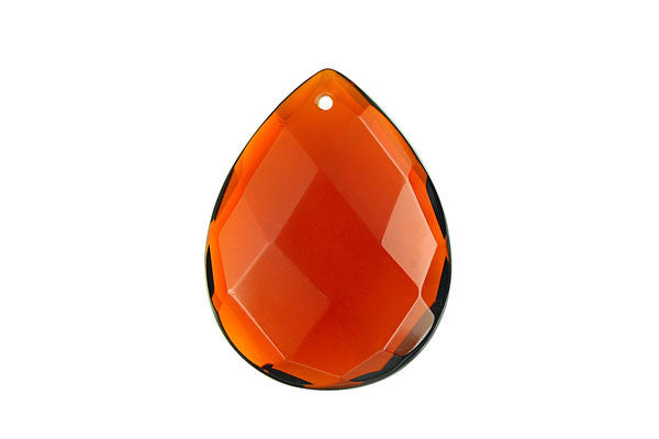 Amber Quartz Glass Pendants: Flat Oval & Briolette - 2 Styles
