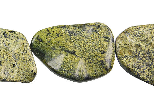 Russian Serpentine Beads - Wavy Irregular - 25x35mm - 16-inch - unbranded beads for jewelry making