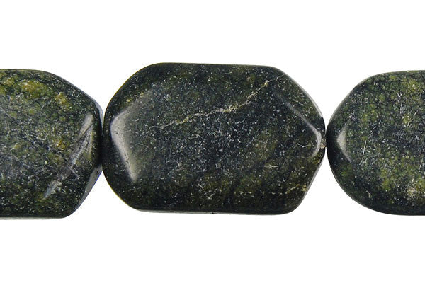Russian Serpentine Beads - Hexagon - 20x30mm - 16-inch - unbranded beads for jewelry making