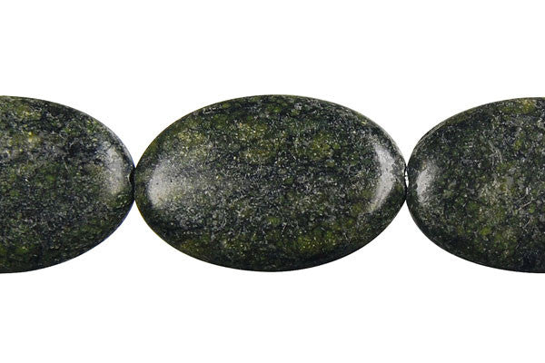 Russian Serpentine Beads - Flat Oval - 20x30mm - 16-inch - unbranded beads for jewelry making
