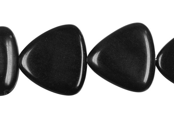 Black Jasper Beads - Triangle (Round Corner) - 24x24mm - 16-inch - unbranded beads for jewelry making