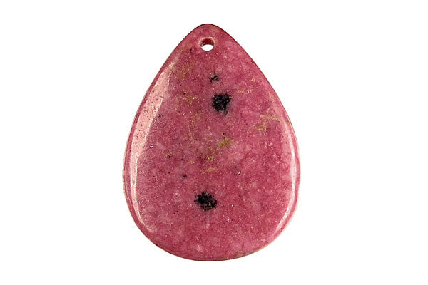 Rhodonite Flat Briolette - 30x40mm - Piece - unbranded Rhodonite pendant for jewelry making