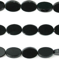 Black Onyx Beads - AAA) Mirror Oval - 12x16mm - 16-inch - unbranded beads for jewelry making