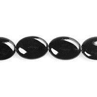 Black Onyx Beads - AAA) Flat Oval - 13x18mm - 16-inch - unbranded beads for jewelry making