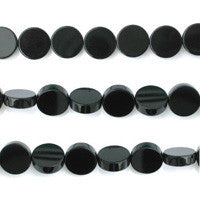 Black Onyx Beads - AAA) Coin - 12x12mm - 16-inch - unbranded beads for jewelry making
