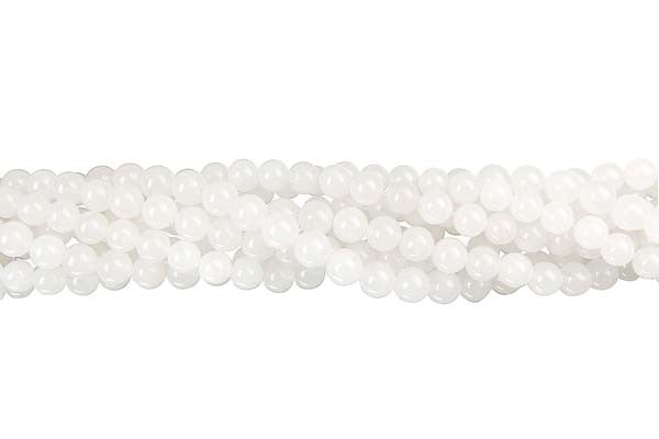 White Marble Beads - Round - 4mm - 16-inch - unbranded beads for jewelry making