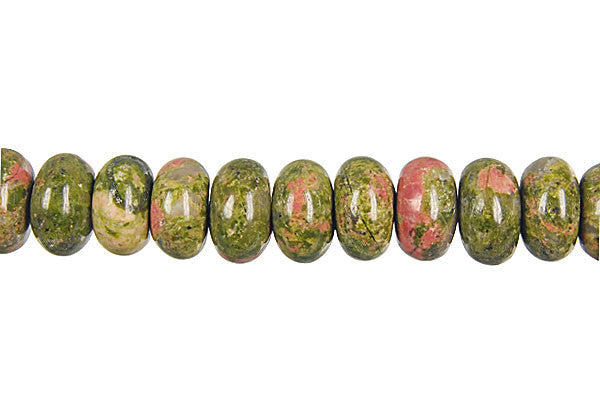 Unakite Beads - Brazil) Rondelle - 6x10mm - 16-inch - unbranded beads for jewelry making