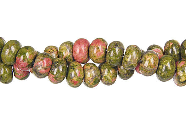 Unakite Beads - Brazil) Rondelle - 5x8mm - 16-inch - unbranded beads for jewelry making