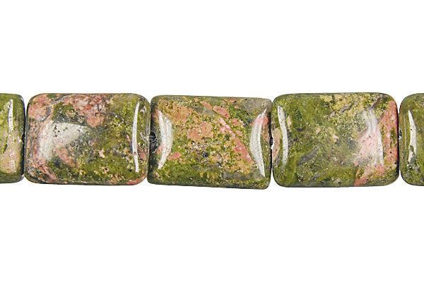 Unakite Beads - Brazil) Flat Rectangle - 13x18mm - 16-inch - unbranded beads for jewelry making