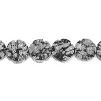 Snowflake Obsidian Beads - Carved Clubs (Coin) - 12mm - 16-inch - unbranded beads for jewelry making