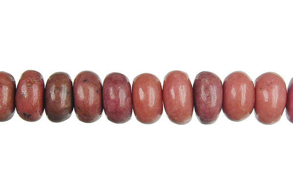 Rhodonite Beads - Rondelle - 6x10mm - 16-inch - unbranded beads for jewelry making