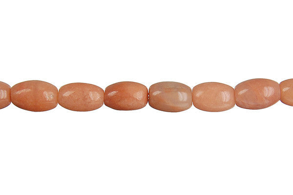 Peach Aventurine Beads - Drum - 6x9mm - 16-inch - unbranded beads for jewelry making