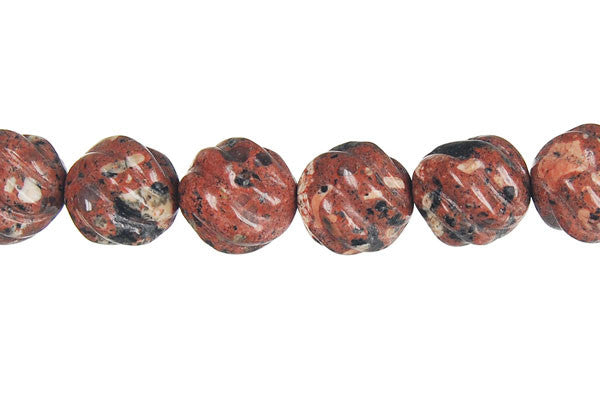 Mica Quartz Beads - Carved Wave (Round) - 10mm - 16-inch - unbranded beads for jewelry making