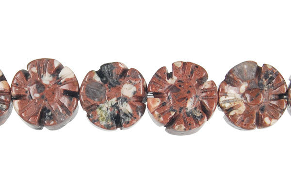 Mica Quartz Beads - Carved Clubs (Coin) - 12mm - 16-inch - unbranded beads for jewelry making