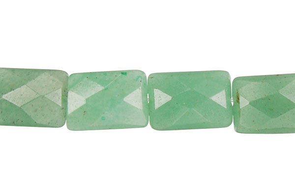 Green Aventurine Beads - Faceted Rectangle - 10x14mm - 16-inch - unbranded beads for jewelry making