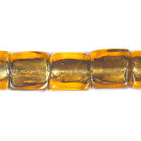 Lampwork Foil Glass Specialty Shape Beads - Flat Square - Amber - 15x15mm 16-inch - unbranded beads for jewelry making