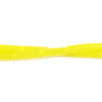 Cat's Eye Fiber Optic Glass Oval, Rice & Tube Beads - Yellow - Tube - 4x13mm - 16-inch | SKU 97012 - unbranded beads for jewelry making