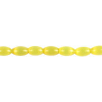 Cat's Eye Fiber Optic Glass Oval, Rice & Tube Beads - Yellow - Rice - 5x8mm - 16-inch - unbranded beads for jewelry making