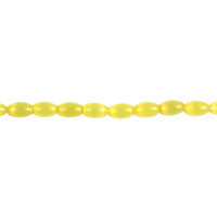 Cat's Eye Fiber Optic Glass Oval, Rice & Tube Beads - Light Yellow Rice - 4x6mm - 16-inch - unbranded beads for jewelry making