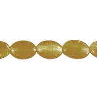 Cat's Eye Fiber Optic Glass Oval, Rice & Tube Beads - Ivory - Oval - 10x14mm - 16-inch - unbranded beads for jewelry making