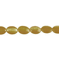 Cat's Eye Fiber Optic Glass Oval, Rice & Tube Beads - Brown Flat Oval - 8x10mm - 16-inch - unbranded beads for jewelry making