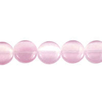 Cat's Eye Fiber Optic Glass Coin & Round Beads - Light Purple Coin - 14x14mm - 16-inch - unbranded beads for jewelry making