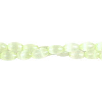 Cat's Eye Fiber Optic Glass Oval, Rice & Tube Beads - Green - Rice - 5x8mm - 16-inch | SKU 97100 - unbranded beads for jewelry making