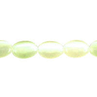 Cat's Eye Fiber Optic Glass Oval, Rice & Tube Beads - Green - Oval - 10x14mm - 16-inch - unbranded beads for jewelry making