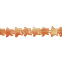 Cat's Eye Fiber Optic Glass Star Beads - Orange - Star - 9x9mm - 16-inch | SKU 97148 - unbranded beads for jewelry making