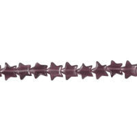 Cat's Eye Fiber Optic Glass Star Beads - Purple Star - 7x7mm - 16-inch - unbranded beads for jewelry making