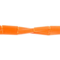 Cat's Eye Fiber Optic Glass Oval, Rice & Tube Beads - Orange - Tube - 4x13mm - 16-inch - unbranded beads for jewelry making