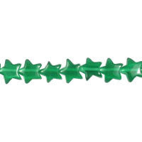 Cat's Eye Fiber Optic Glass Star Beads - Green - Star - 9x9mm - 16-inch | SKU 97189 - unbranded beads for jewelry making