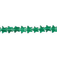 Cat's Eye Fiber Optic Glass Star Beads - Emerald Star - 7x7mm - 16-inch - unbranded beads for jewelry making
