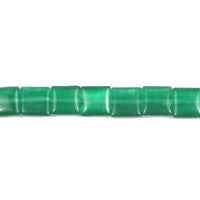 Cat's Eye Fiber Optic Glass Cube, Square & Rectangle Beads - Green - Square - 8x8mm - 16-inch | SKU 97198 - unbranded beads for jewelry making