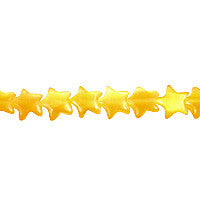 Cat's Eye Fiber Optic Glass Star Beads - Yellow - Star - 9x9mm - 16-inch | SKU 97204 - unbranded beads for jewelry making