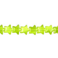 Cat's Eye Fiber Optic Glass Star Beads - Green - Star - 9x9mm - 16-inch | SKU 97215 - unbranded beads for jewelry making
