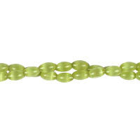 Cat's Eye Fiber Optic Glass Oval, Rice & Tube Beads - Olive Drab Rice - 4x6mm - 16-inch - unbranded beads for jewelry making