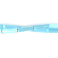 Cat's Eye Fiber Optic Glass Oval, Rice & Tube Beads - Blue - Tube - 4x13mm - 16-inch - unbranded beads for jewelry making