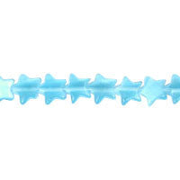 Cat's Eye Fiber Optic Glass Star Beads - Blue - Star - 9x9mm - 16-inch | SKU 97231 - unbranded beads for jewelry making