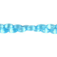 Cat's Eye Fiber Optic Glass Oval, Rice & Tube Beads - Blue - Rice - 5x8mm - 16-inch - unbranded beads for jewelry making